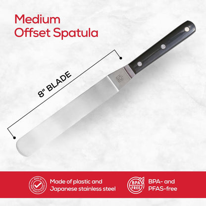 King Arthur Baking Company Offset Spatula, Japanese Stainless Steel, 8-Inch Flexible Blade, For Precise Cake Decorating