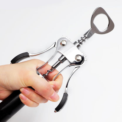 Generic Zinc Alloy Wing Corkscrew Wine Bottle Opener, Silver