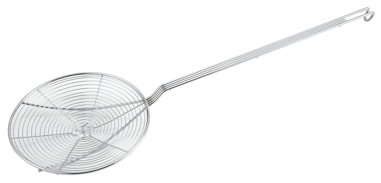 Winco Round Spiral Skimmer, 7-Inch, Nickel