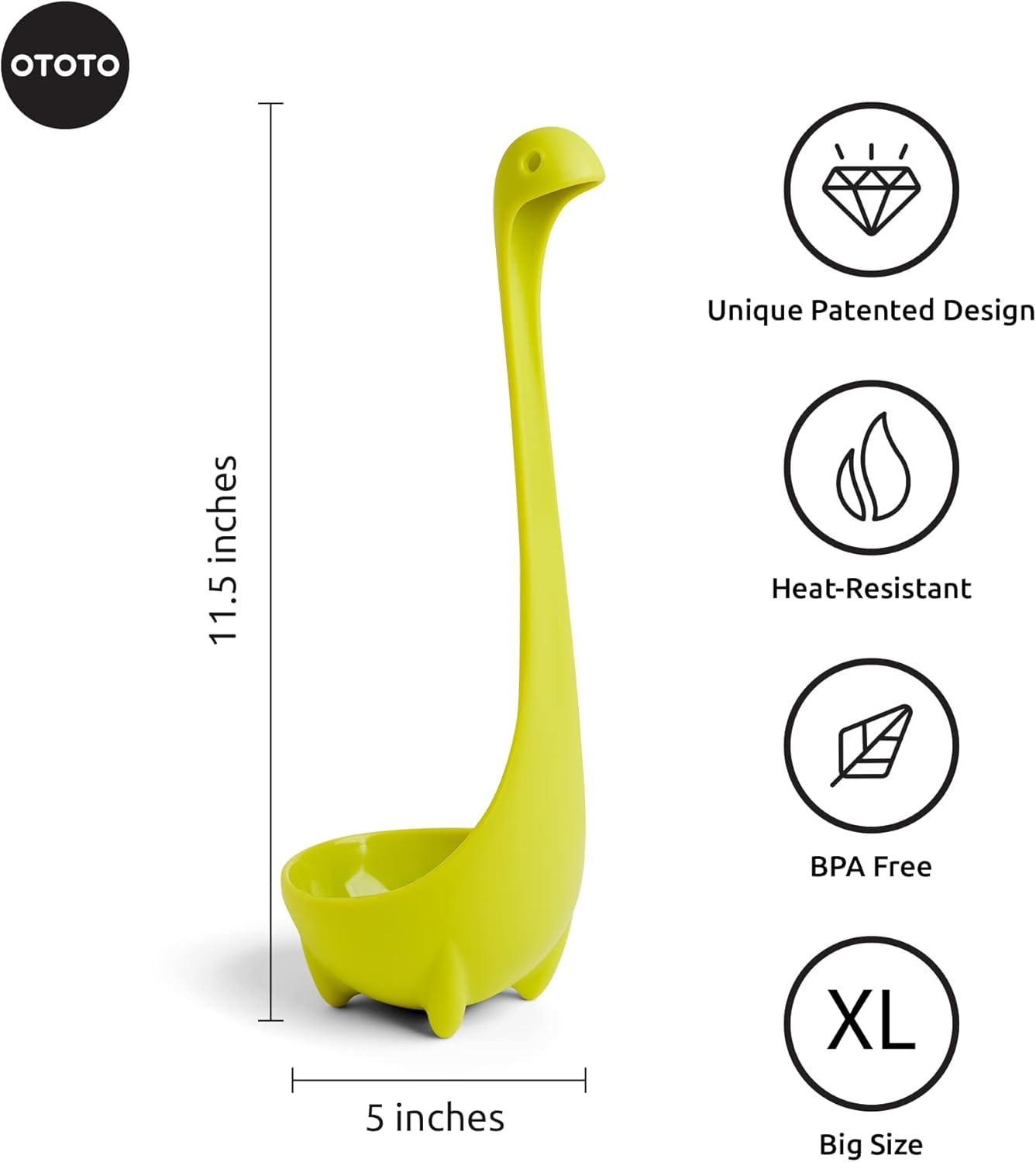 OTOTO The Original Nessie Ladle - Soup Ladle, Cute Gifts, Funny Kitchen Gadgets, Loch Ness design, Cooking Gifts for Mom - Cute and Practical Kitchen Utensils - Unique Gifts for Women