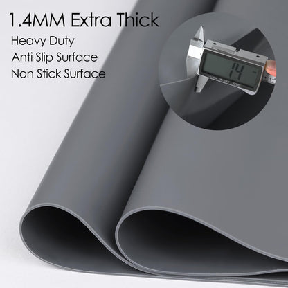 Standard Silicone Mat,Black Baking Mat-Food Grade Kids Dinner Table Placemat Non Slip Counter Mat with Raised Edges Heat Resistant Mat for Air Fryer Nonstick Pastry Dough Mat(1 Pack 23.6'' x 15.7'')