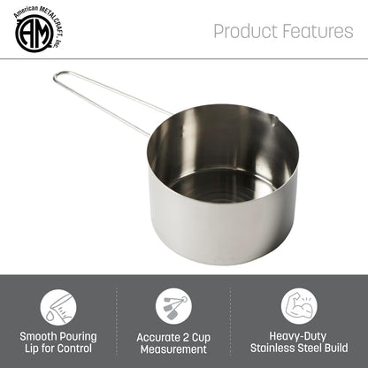 American METALCRAFT, Inc. 1/3 Stainless Steel Measuring Cup, Silver