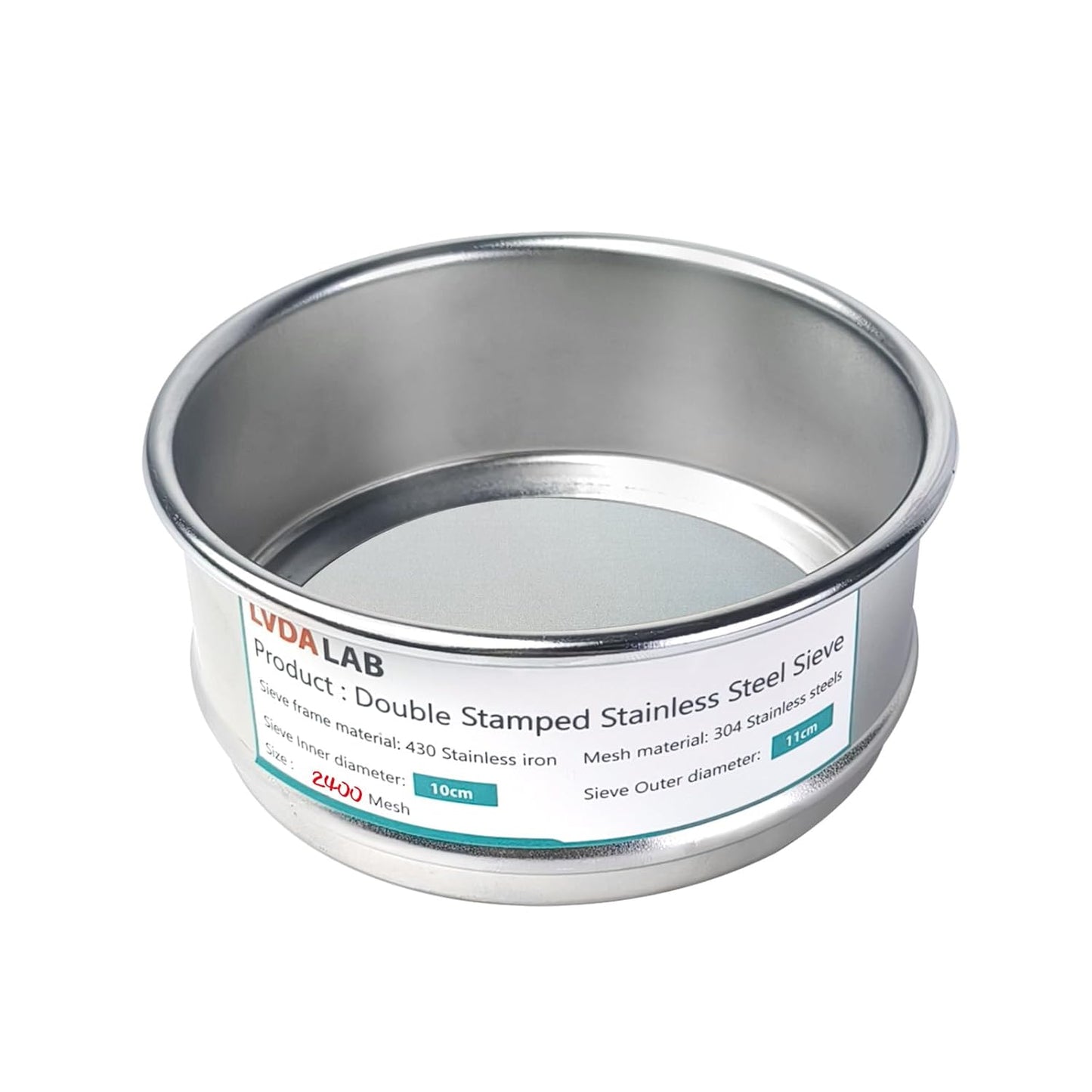 304 Stainless Steel Mesh Lab Sieve, 80 Mesh (0.2mm) Aperture Test Sieve, 4inch(10cm) Diameter Economy Standard Analysis Sample Test Sieves for Industrial Laboratory Homes - Colors B