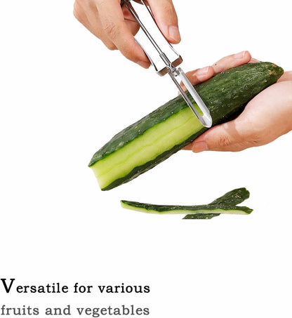 Stainless Steel Vegetable & Fruit Peeler Sharp Blade for Peeling (Potatoes, Apples, Carrots), Ergonomic Non-Slip Handle, Dishwasher Safe Kitchen Tool 2pcs