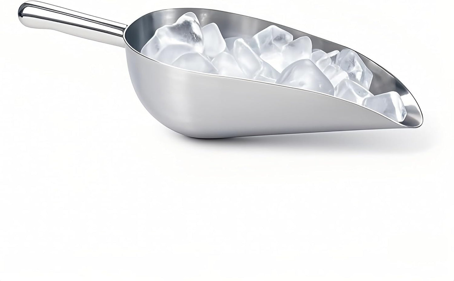 Heavy-Duty Cast Aluminum Kitchen Scoop - Rust-Proof, Ergonomic S-Handle Ice Cube Endurance Scoopfor Ice, Candy, Popcorn, Coffee Beans, Flour & Pet Food - Commercial-Grade Durable Design (L（24oz）)