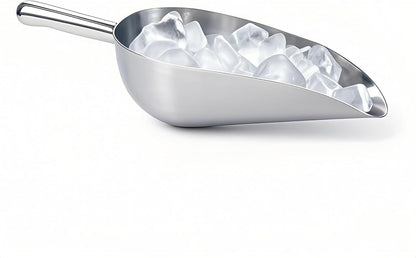 Heavy-Duty Cast Aluminum Kitchen Scoop - Rust-Proof, Ergonomic S-Handle Ice Cube Endurance Scoopfor Ice, Candy, Popcorn, Coffee Beans, Flour & Pet Food - Commercial-Grade Durable Design (L（24oz）)