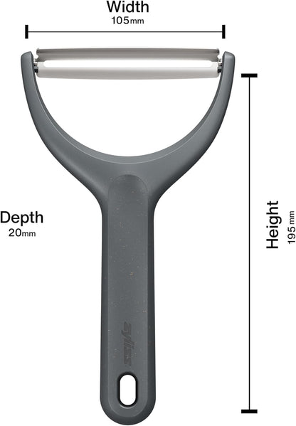 Zyliss Swivel Peeler – Ultra-Sharp Stainless Steel Blade for Potatoes, Carrots & Soft Fruits – Ergonomic Wheatstraw Grip – Built-in Eye Cutter & Safety Cover – Dishwasher Safe – Vegetable Peeler