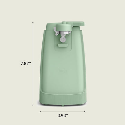 bella Electric Can Opener and Knife Sharpener, Removable Cutting Lever, Cord Storage, Stainless Steel Blade, Sage