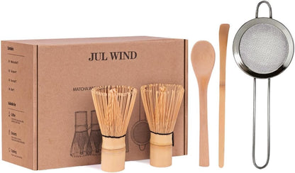 Matcha Whisk Set, Ceramic Matcha Set Includes Bowl with Spout, Whisk and Holder, Bamboo Scoop, Sifter and Tea Towel - 6 Pcs Matcha Kit Gift for Lovers Beginners (Pink)