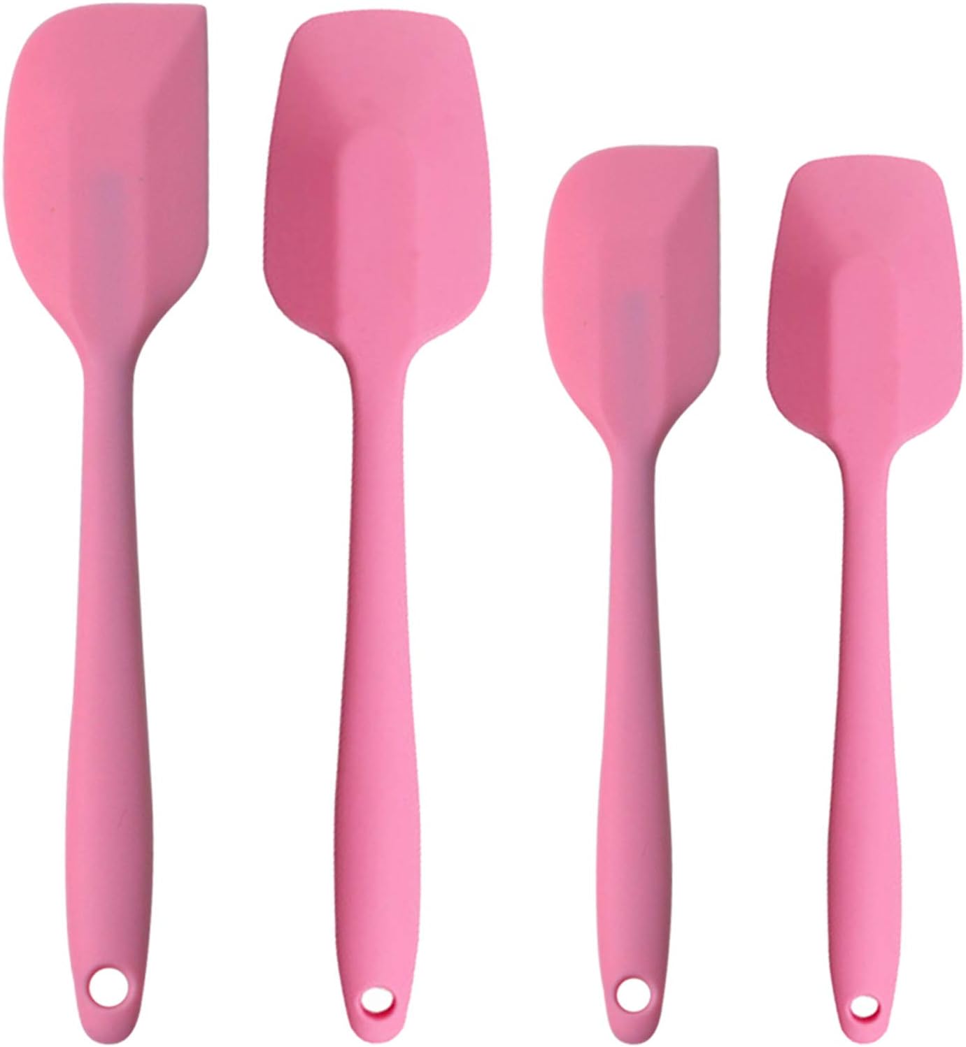 Silicone Spatulas Set of 6, Rubber Spoon Spatula Heat Resistant Spoonula One Piece Design Seamless Spatula Non-Stick Scrapers Baking Mixing Tool (Black)