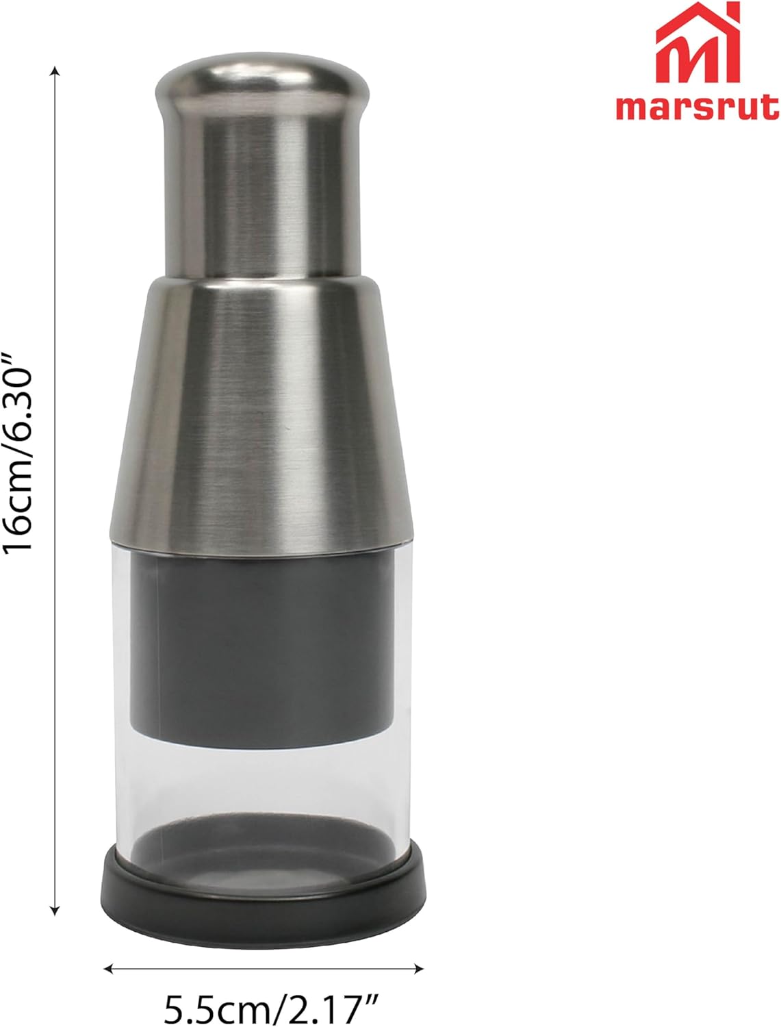 Pressed Garlic Chopper Stainless Steel, Mini Manual Masher Crusher, Multifunctional Handheld Pressure Choppers Aid, Hard Compact Mincing Dicer Press Purpose for Kitchen Food Vegetable Onion, Silver