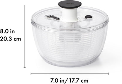 OXO Good Grips Salad Spinner - Large, Green Lettuce & Fruit Washer, BPA-Free, Easy One-Hand Pump