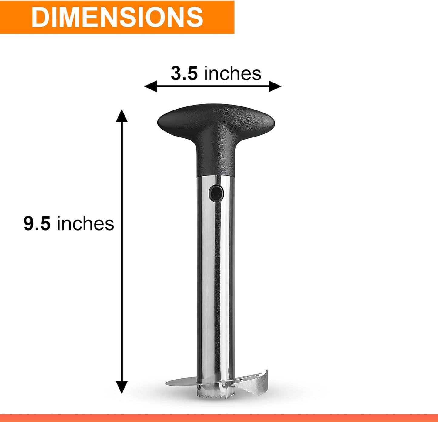 Cheer Collection Pineapple Corer And Slicer Tool, Stainless Steel Pineapple Core Remover with Non Slip Handle