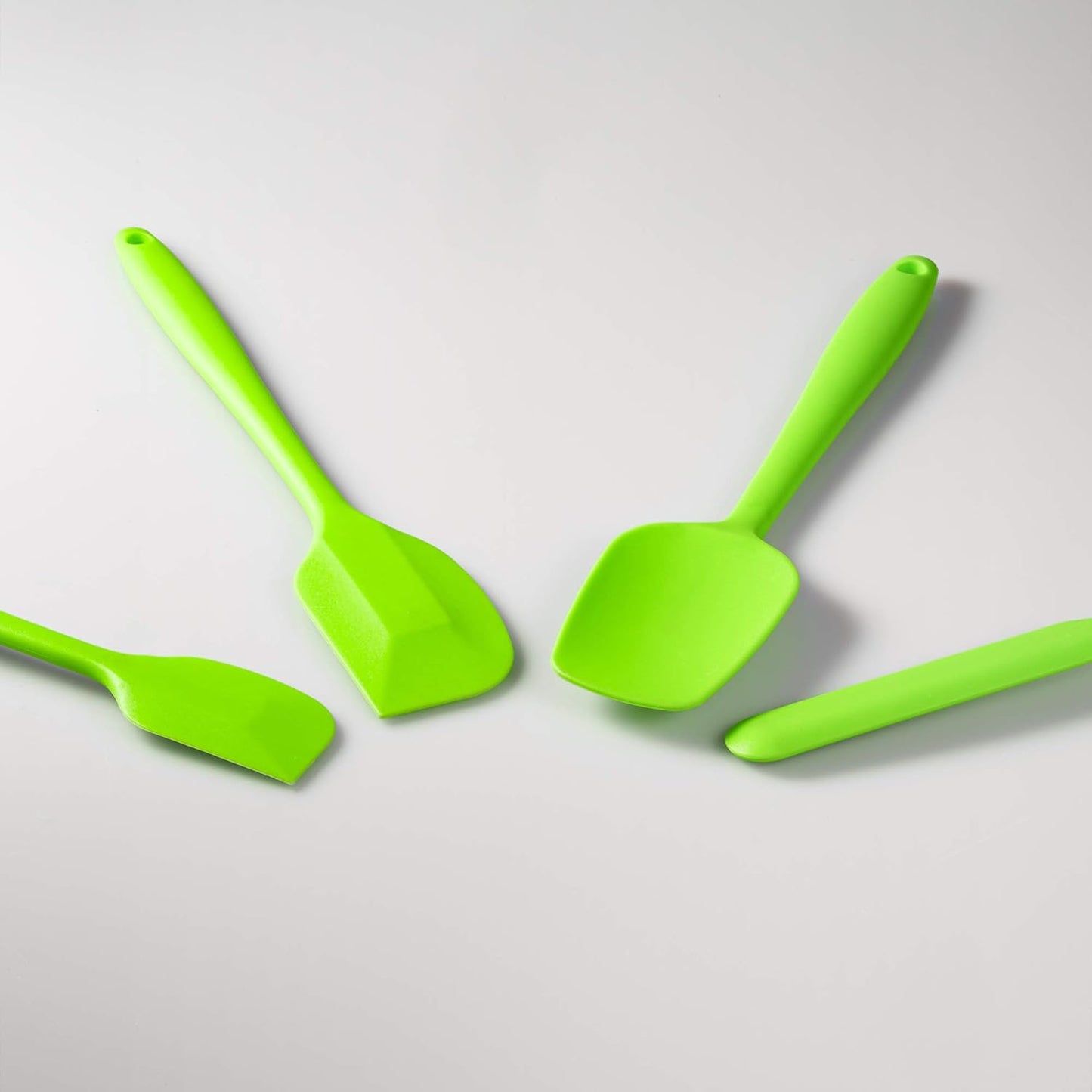 4 Piece Silicone Spatula Set, Flexible Heat Resistant Non-scratch Baking Cooking Rubber Spatulas with Stainless Steel Core, Orange
