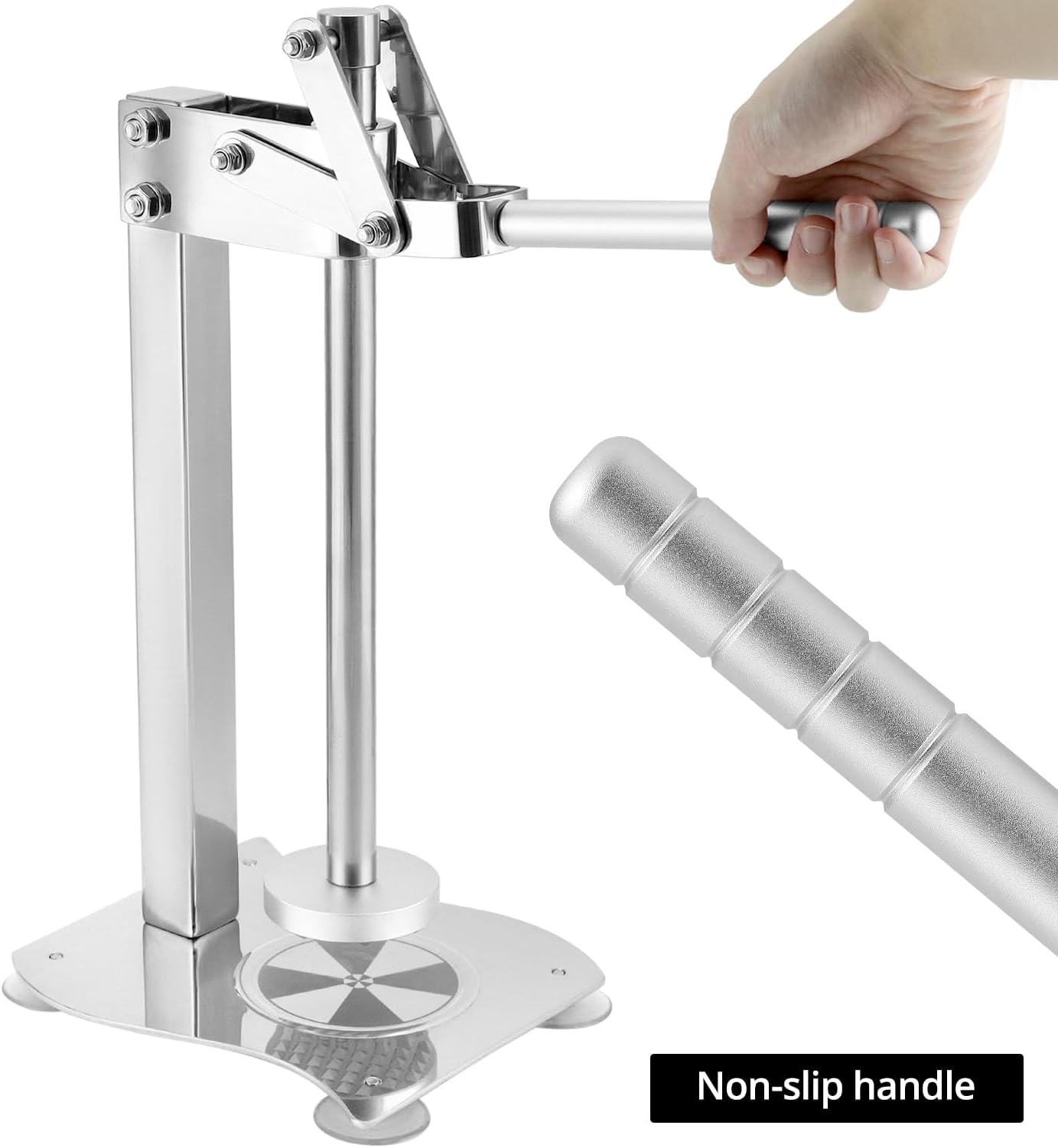 QWORK Heavy Duty Manual Desktop Lemon Juicer, 304 Stainless Steel Multifunctional Orange Juicer Fruit and Nut Crusher with Non-Slip Handle