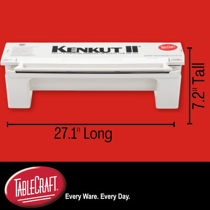 Tablecraft Film Wrapper Film Dispenser, Kenkut Single Roll of Plastic Food Cling Wrap and Aluminum Foil Holder, Slide Cutter, Heavy Duty Foodservice Restaurant Kitchen,White