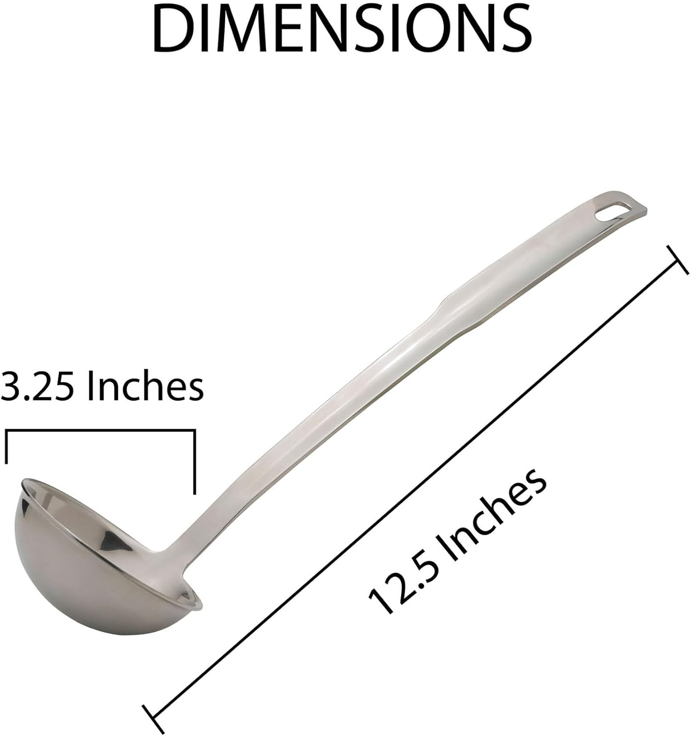 HIC Kitchen Spaghetti Ladle and Pasta Server with Long Handle, 18/8 Stainless Steel, 13-Inch