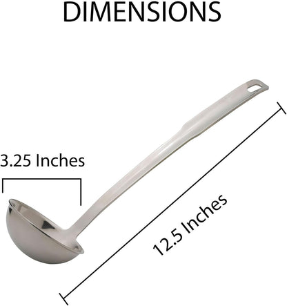 HIC Kitchen Spaghetti Ladle and Pasta Server with Long Handle, 18/8 Stainless Steel, 13-Inch