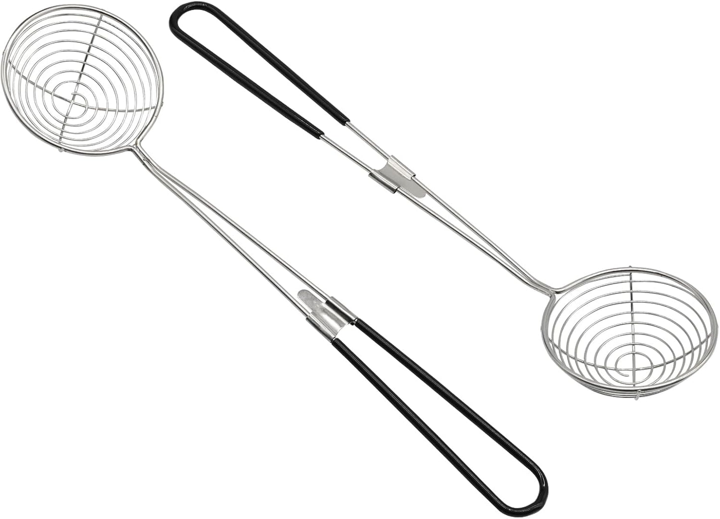 Hordion 4PCS Hot Pot Strainer Scoop, 2.5 Inch Mini Wire Skimmer Stainless Steel Asian Shabu Strainer Spoon Ladle with Handle for Hot Pot Tortellini Meatball