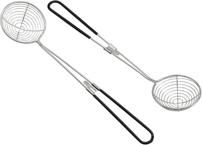 Hordion 4PCS Hot Pot Strainer Scoop, 2.5 Inch Mini Wire Skimmer Stainless Steel Asian Shabu Strainer Spoon Ladle with Handle for Hot Pot Tortellini Meatball