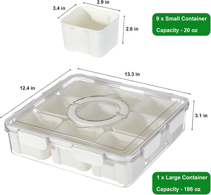 Taiuloo Airtight Fruit Storage Containers for Fridge with Lid & Handle, BPA-Free Snack Box Container with 4 Removable Colanders, Berry Vegetable Fresh Produce Saver, Clear Refrigerator Organizer Bins