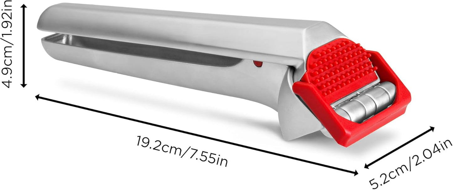 Dreamfarm Garject Lite 2-In-1 Garlic Peeler, Garlic Press & Mincer with Garlic Peel Ejector, Nylon - Red