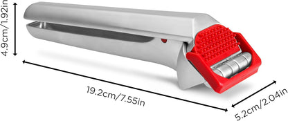 Dreamfarm Garject Lite 2-In-1 Garlic Peeler, Garlic Press & Mincer with Garlic Peel Ejector, Nylon - Red