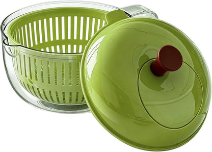 Fruit Washer Spinner Bowl - Hand Cranked Cleaning Container With Strainer Basket, Multi Function Produce Rinse Tool | Salad Berry Lettuce Home Kitchen Farmhouse Camping Picnic Travel Usage