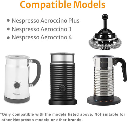 Whisks Compatible with Nespresso Aeroccino 3/4/Plus Milk Frother Replacement, 2 Pack