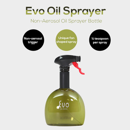 Evo Oil Sprayer Minis, Non-Aerosol for Olive, Cooking Oils, and Vinegars, 8-Ounce Capacity, 1 Each Yellow and Green