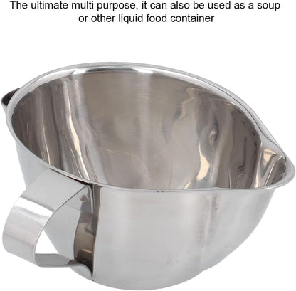 Stainless Steel Fat Separator for Gravy – 10oz Oil & Grease Separator Cup with Dual Spout, Small Soup Strainer Bowl for Broth, Kitchen Gadget for Cooking, Dishwasher Safe
