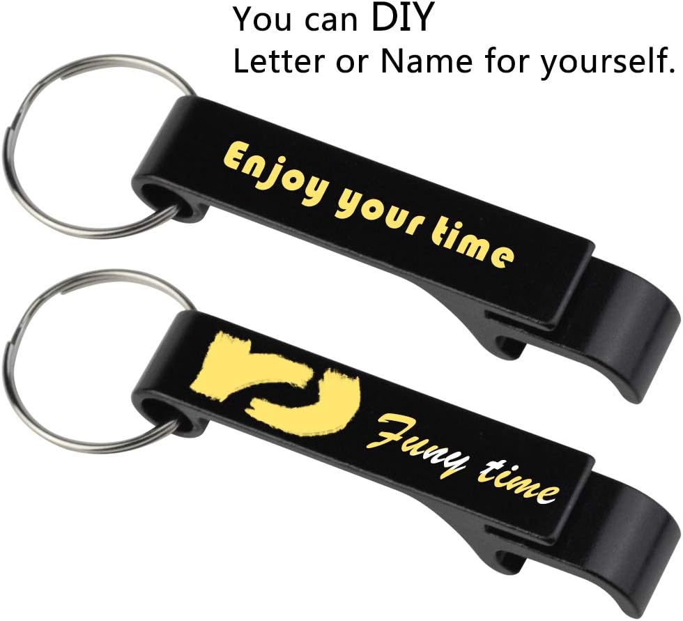 cnomg 16 pcs 8 Colored Metal Bottle Opener, Split Key Ring Chain Keychain Bulk Aluminum Pocket Claw Bar Soda Beverage Beer Bottle Opener