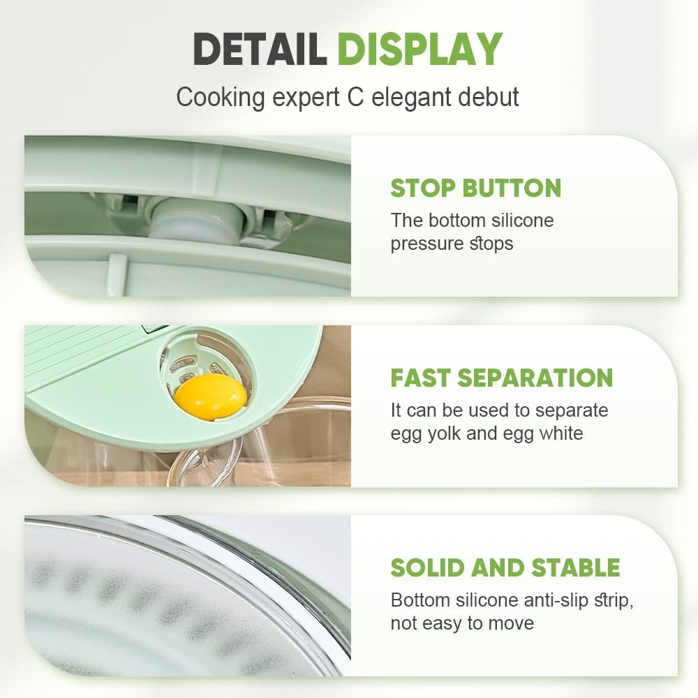 All-in-One Salad Spinner & Vegetable Chopper, Large 5.3Qt Lettuce Spinner Dryer with 5 Blades Slicer Shredder, Multifunctional Vegetable Cutter Fruit Washer Bowl for Kitchen Prep (Green)