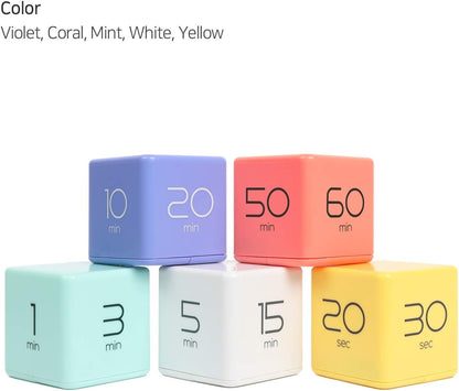 mooas Cube Timer (Mint), Flip Timer Productivity Timer, Time Management, Block Timer Kids Cube Timer Kitchen Timer Desk Timer for Studying Workout Classroom 1, 3, 5, 10 min Timer Setting