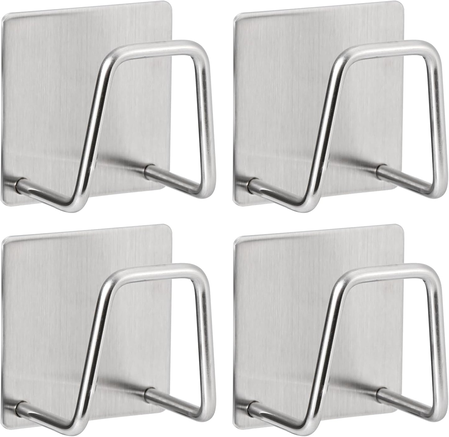 Luckyiren 2-Pack Stainless Steel Sponge Holder for Kitchen Sink - Rustproof Brushed SUS304 Sponge Caddy Organizer, Wall/Surface Mount, Drainage Design, Clutter-Free Storage