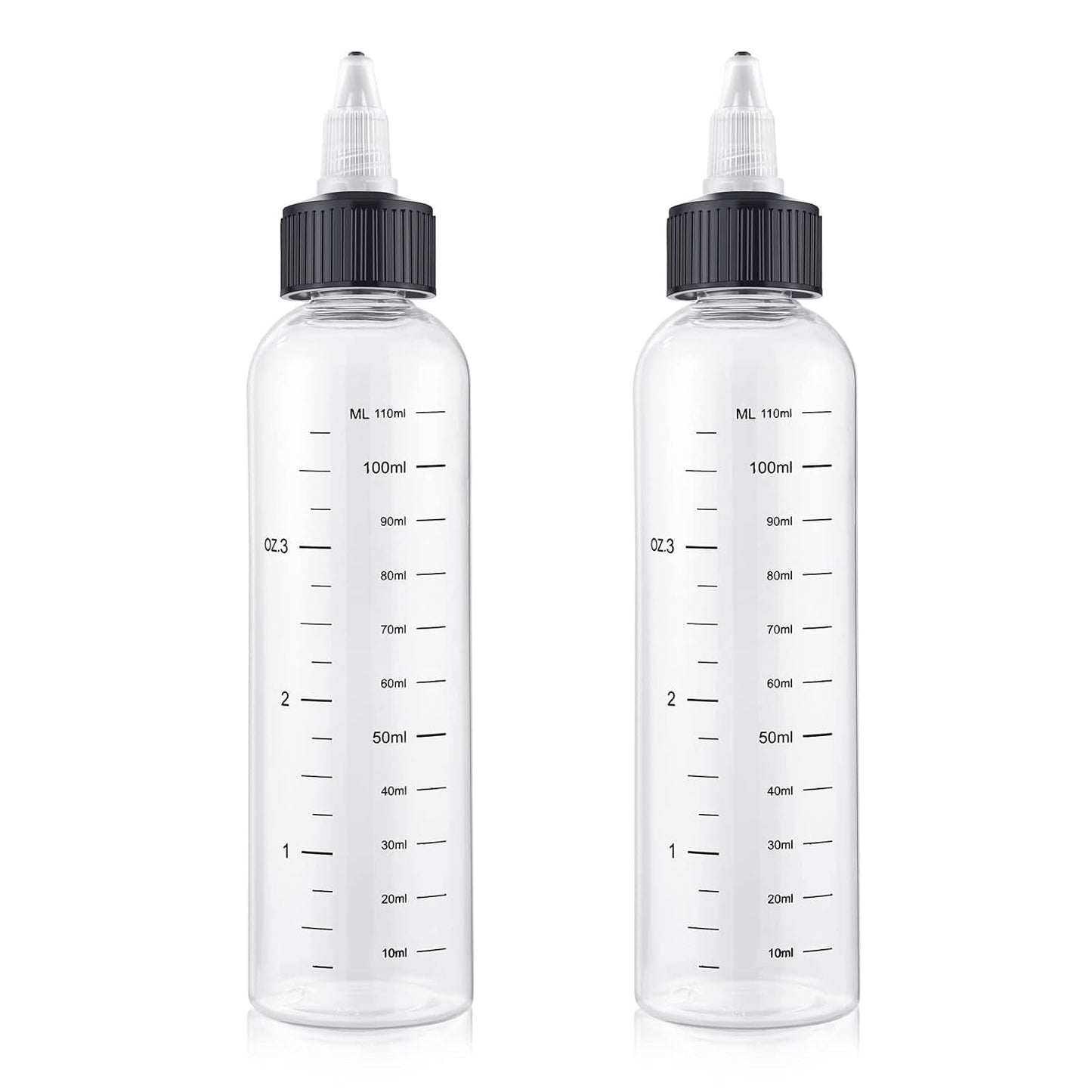 BESARME 2 Pack Applicator Bottle for Hair, 8.5 Ounce Hair Oil Applicator Plastic Squeeze Bottle Root Hair Dye Bottle Twist-On Top Tip Cap with Clear Graduated Scale