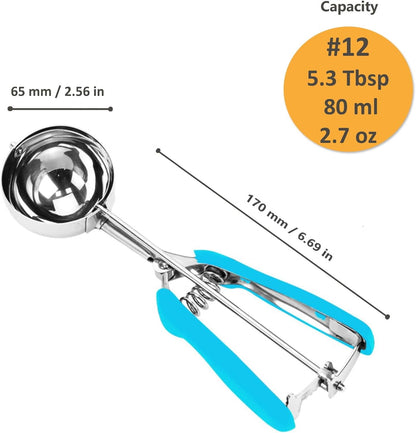 Cookie Scoop, Ice Cream Scoop, 1Tbsp/15 ml/0.5oz Cookie Scoops for Baking, 18/8 Stainless Steel Cookie Scooper for Baking, Ice Cream Scooper with Trigger Release, Cookie Dough Scoop with Non-slip Grip
