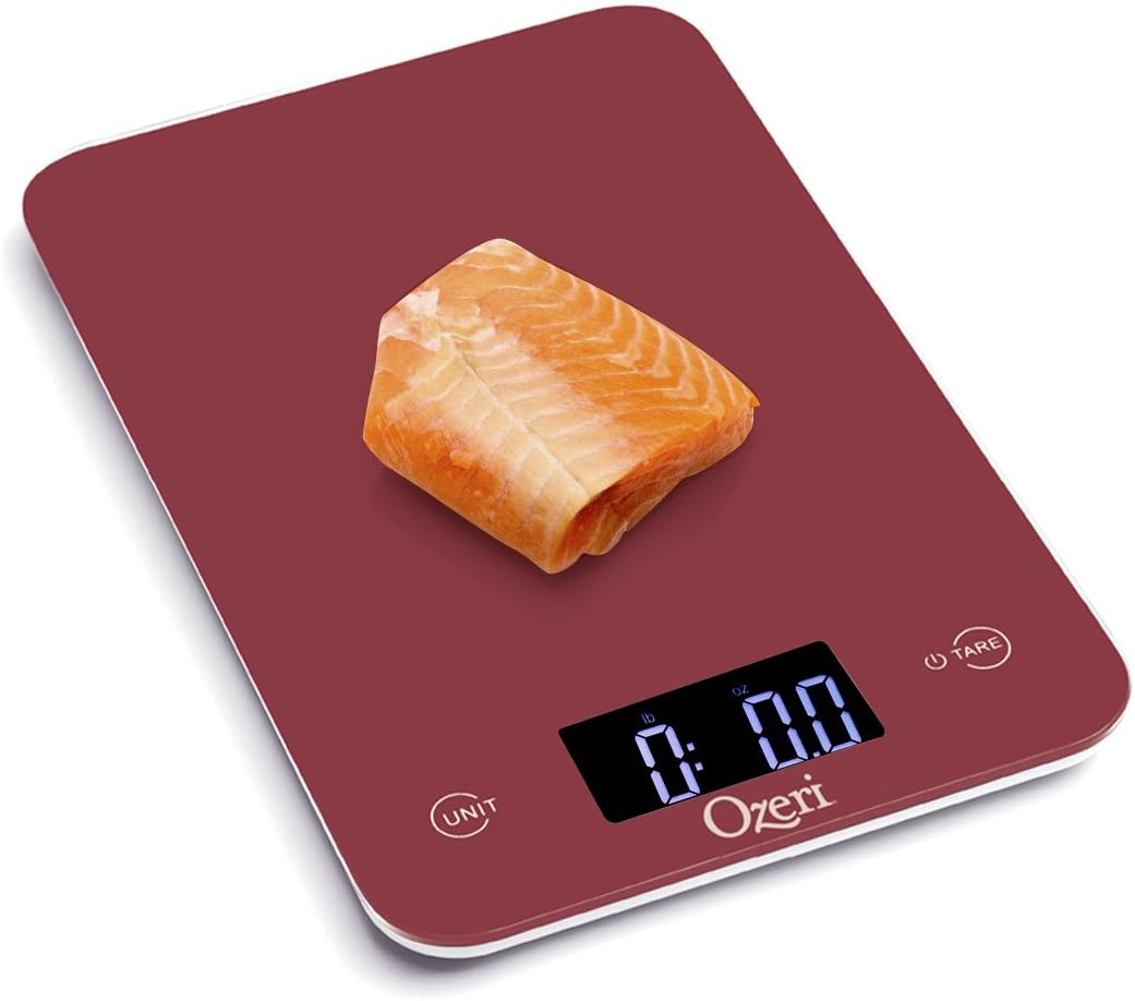Ozeri Touch Professional Digital Kitchen Scale (12 lbs Edition), Tempered Glass in Elegant Black