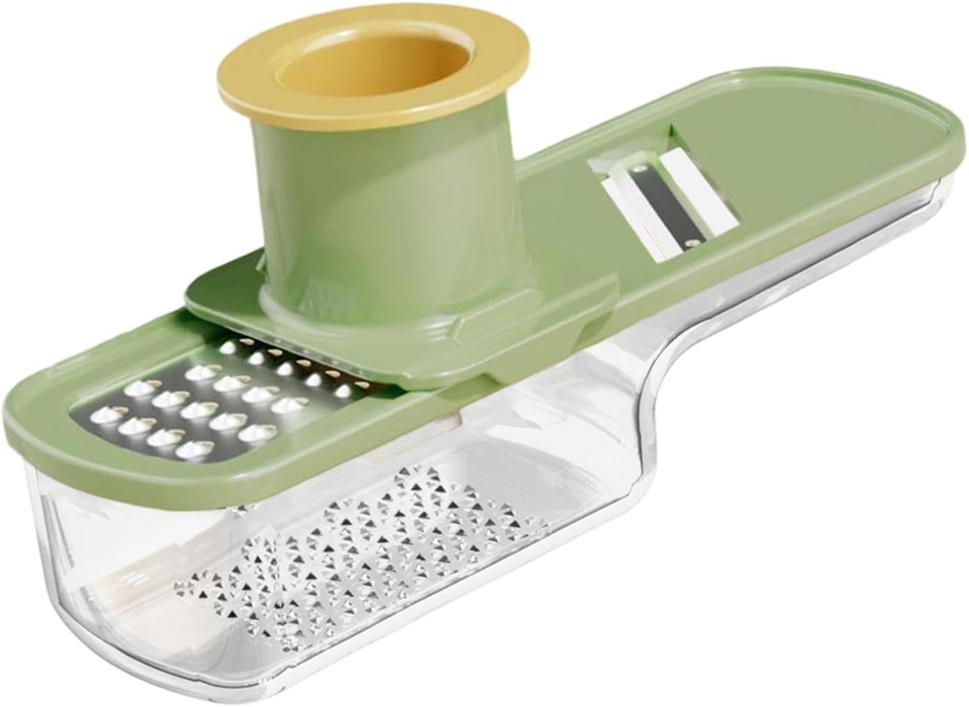 Ginger Garlic Grater Ginger Garlic Grinding Cooking W Container Multi Purpose Easy Grip Manual Kitchen Tool for Baking, Green