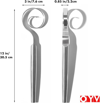 OYV Seamless Dough Whisk, 18/10 Stainless Steel Danish Dough Wisk, 9" Bread Whisk for Sourdough, Cookies, Pizza, Pastry, Dishwasher Safe Dough Hook