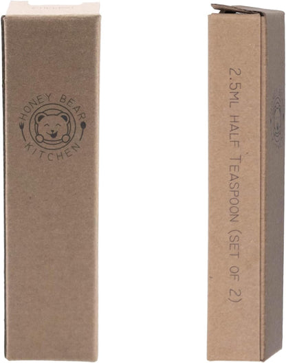 Honey Bear Kitchen 5 ml Teaspoon Measuring Scoop Spoons, Polished Stainless Steel, Set of 2