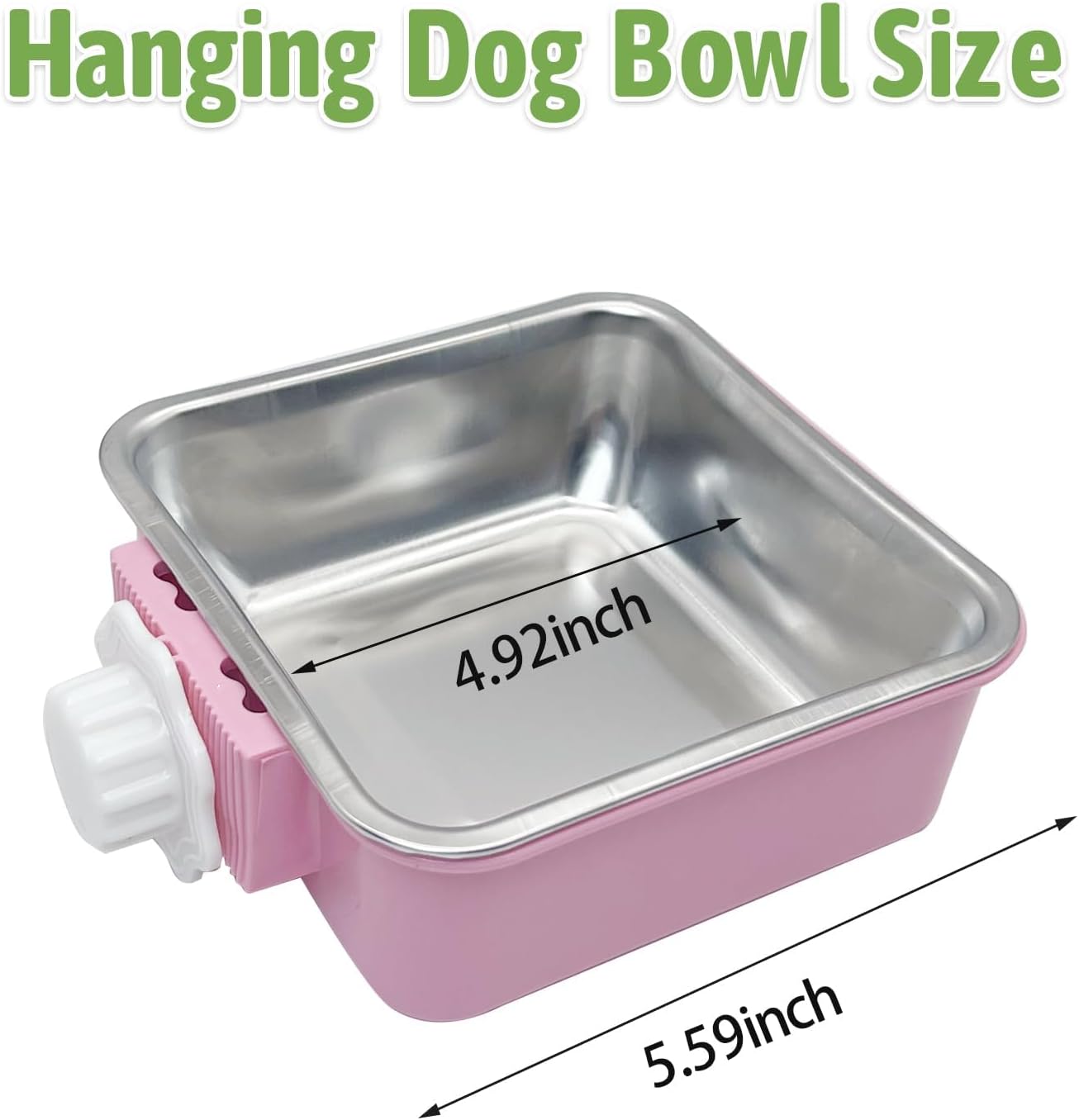 kathson 2PCS Stainless Steel Dog Bowls Set Removable no tip Puppy Food and Water Feeder Bowl Basic Metal Small Dog Bowls for Dogs Cats Rabbit Guinea Pigs Ferret