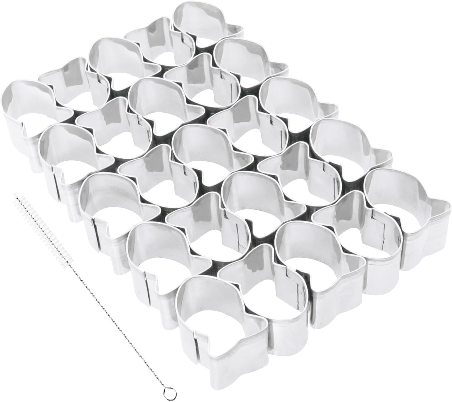 ZCZQC 25PCS Stainless Steel Mini Goldfish Cookie Cutter Set Cookie Embossing Baking Tool Pastry Non Stick Dough Tool with Cleaning Brush For DIY Creative Projects