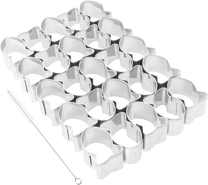 ZCZQC 25PCS Stainless Steel Mini Goldfish Cookie Cutter Set Cookie Embossing Baking Tool Pastry Non Stick Dough Tool with Cleaning Brush For DIY Creative Projects
