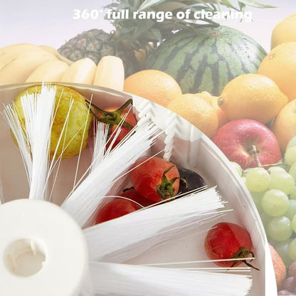 Fruit Cleaner Spinner Efficient Bowl Washing Portable Washing Machine with Lid and Filter (White)