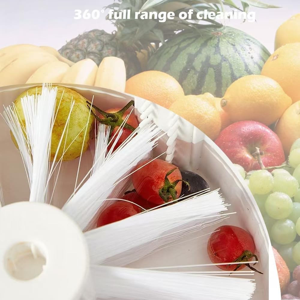 Fruit Cleaner Spinner Efficient Bowl Washing Portable Washing Machine with Lid and Filter (White)