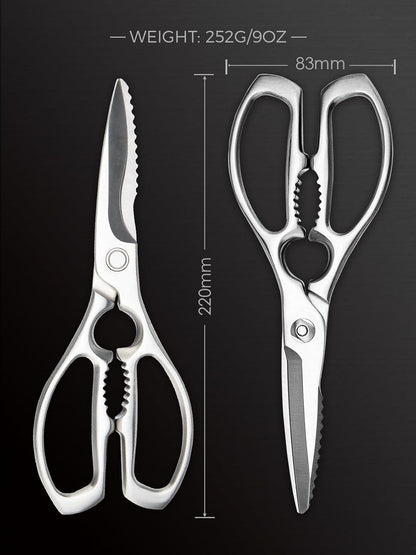 Poultry Shears, Heavy Duty Kitchen Shears With Anti-Slip Handle & Safety Lock, Poultry Scissors for Meat, Chicken, Bone,Turkey, Fish, Spring Loaded, Dishwasher Safe