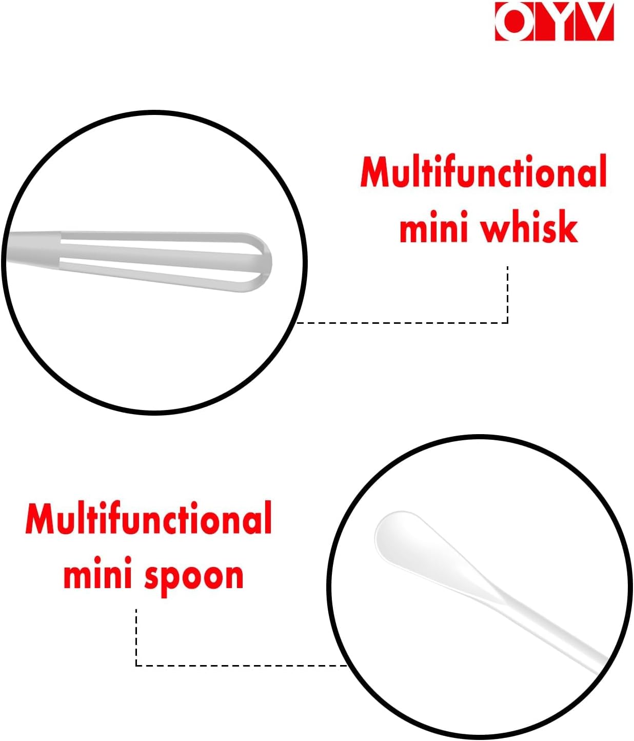 OYV Scandinavian Modern Colors Mini Whisk Set, 8.5 in Mini Whisks for Cooking, 3 Pieces Small Wisk For Whisking, Beating, Blending Ingredients, Mixing Sauces, BPA Free Tiny Whisk