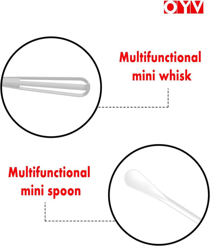 OYV Scandinavian Modern Colors Mini Whisk Set, 8.5 in Mini Whisks for Cooking, 3 Pieces Small Wisk For Whisking, Beating, Blending Ingredients, Mixing Sauces, BPA Free Tiny Whisk