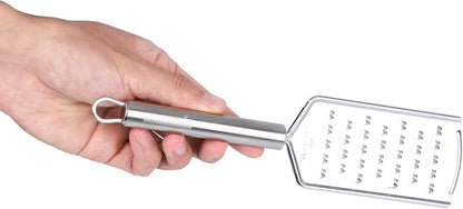 Restaurantware Stainless Steel Coarse Cheese Grater - German Standard Lemon Zester with Ergonomic Handle, Sharp Blades, Dishwasher Safe - Handheld Kitchen Grater for Parmesan, Garlic, Ginger
